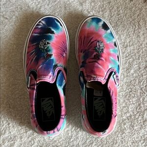 🆕👟Vans Grateful Dead Slip-On Tie-Dye Sneakers in Pink, Blue & Teal